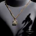 Kube – Princess Cut Halo Pendant Necklace