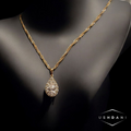 Orlov – Pear Halo Drop Necklace